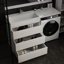 Style Line Мебель для ванной Даллас 140 L Люкс Plus белая – фотография-5